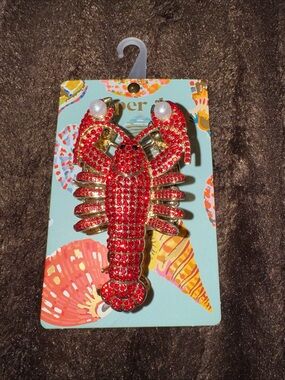 Red Lobster Crystal Hair Clip - Fashion Hair Accessory